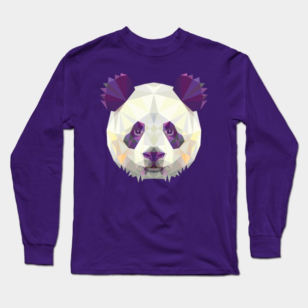 Fractal Panda Bear Long Sleeve T-Shirt by SandiTyche